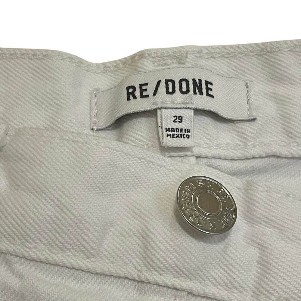 RE/DONE High Rise Stove Pipe Jeans | White Denim, 100% Cotton, 29, MSRP $265 - Picture 6 of 8